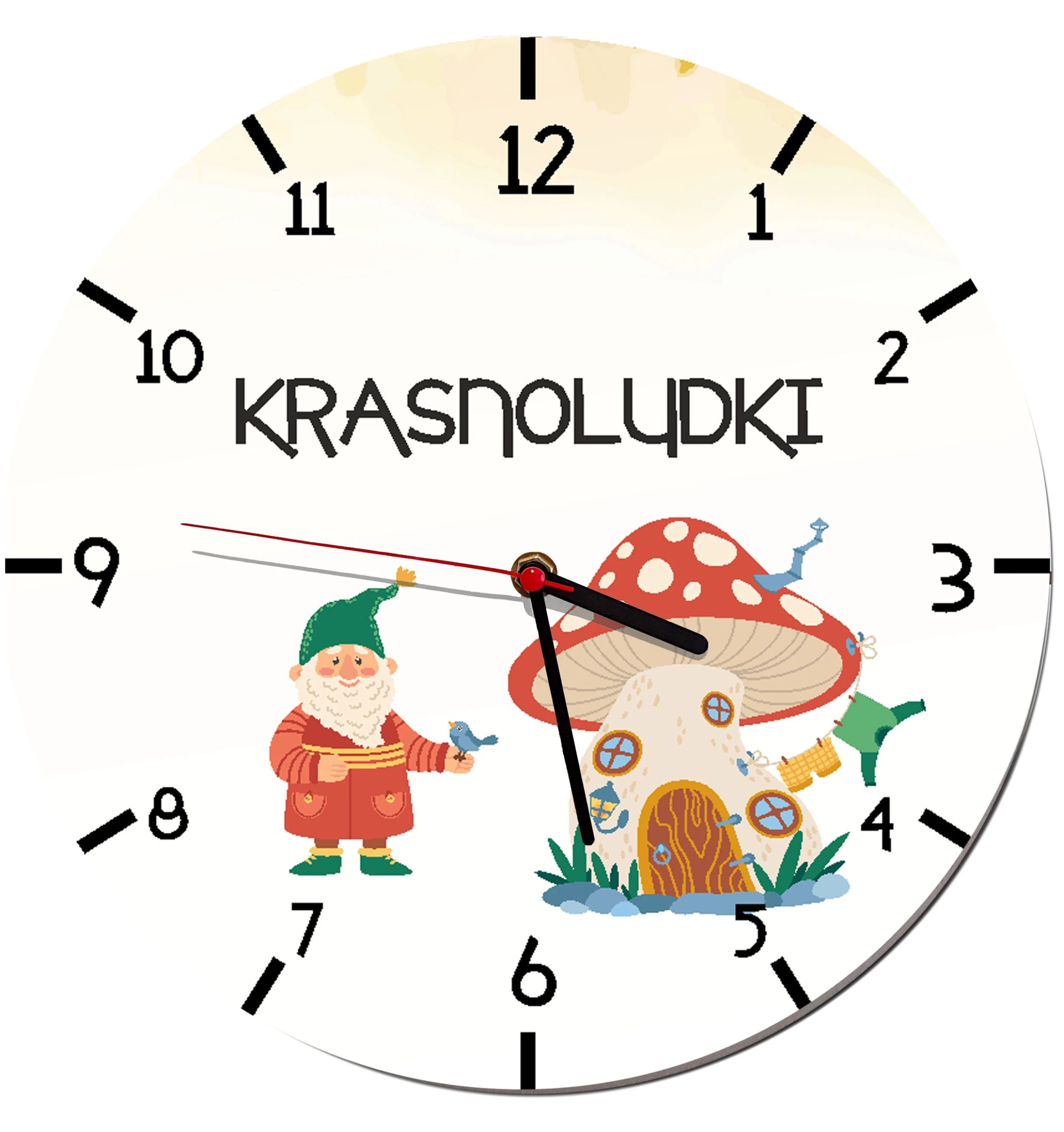 Zegar na ścianę Nazwa grupy Przedszkole Krasnoludki Zegar dla dzieci 50cm