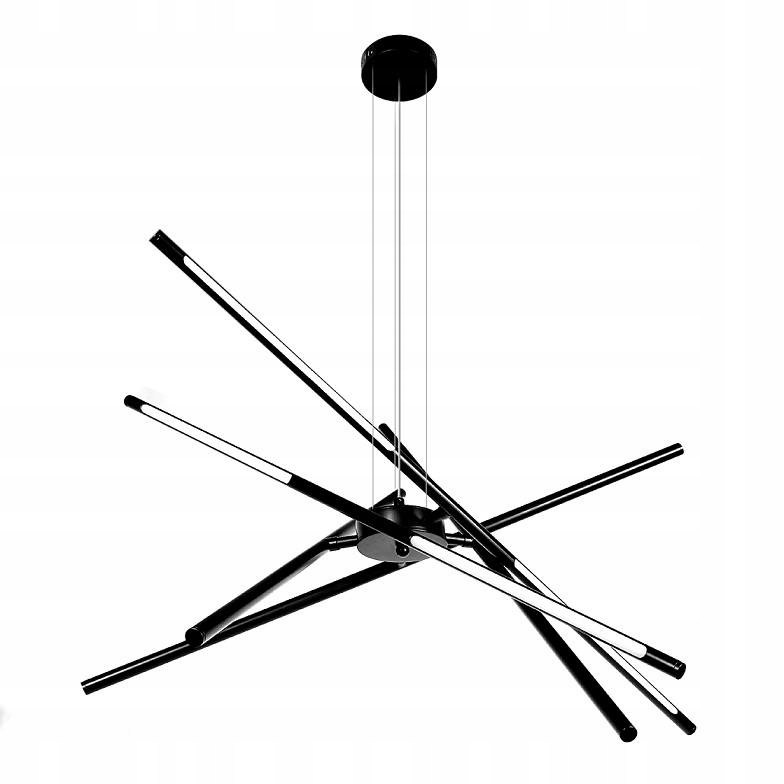 

Lampa wisząca Led rurki 64W sufit czarna pilot