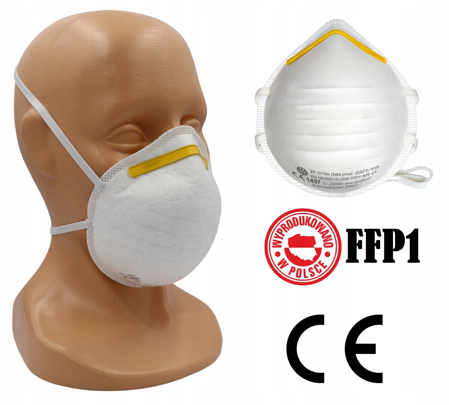 

Maska Bez Zaworka P1 Półmaska FFP1 Produkt Polski