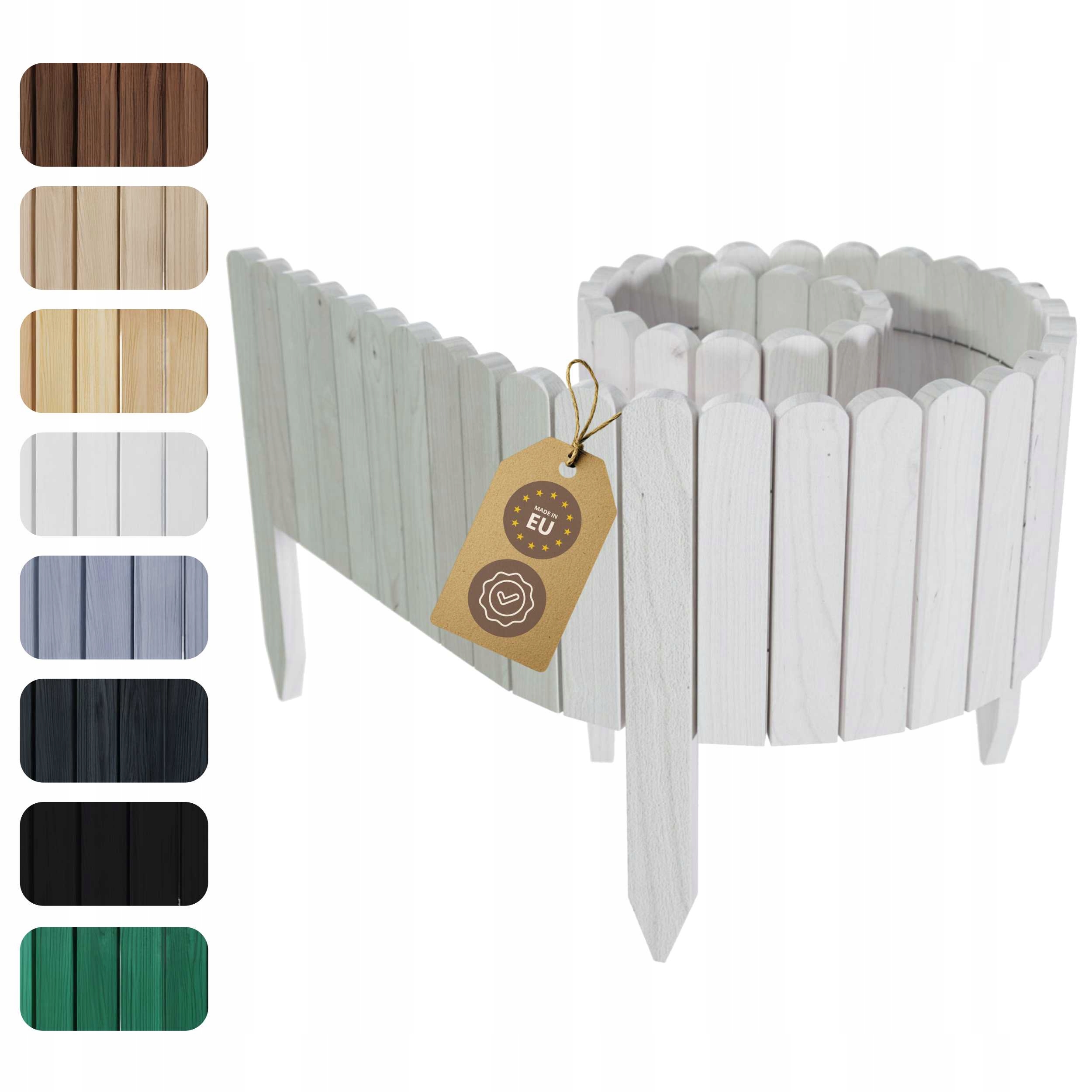 Floranica Zahradní lem 200 x 30 cm, bílý dřevěný plot