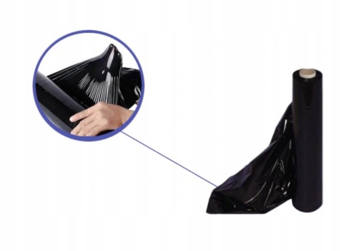 Folia stretch 3kg brutto / 2,7kg netto 50cm czarna MOCNA FOLIA Marka bez marki