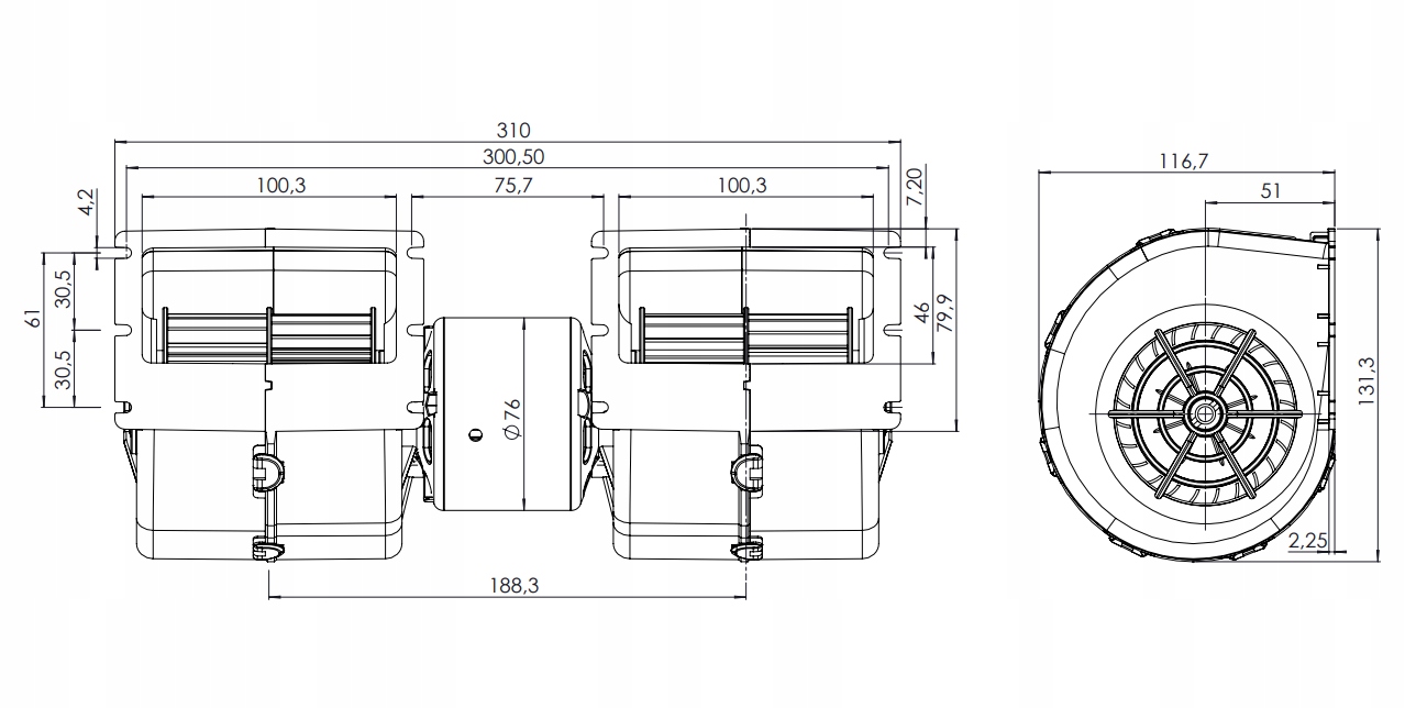 Dmuchawa wentylator 24V typ spal 008 b45 02 Part manufacturer other manufacturer