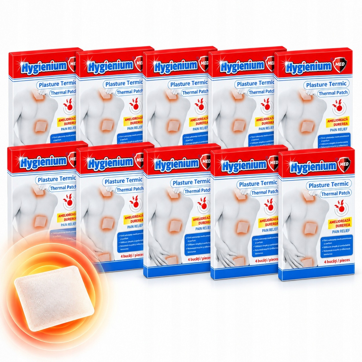 10xHYGIENIUM Med Plastry rozgrzewające Thermal Patch- 4 sztuki
