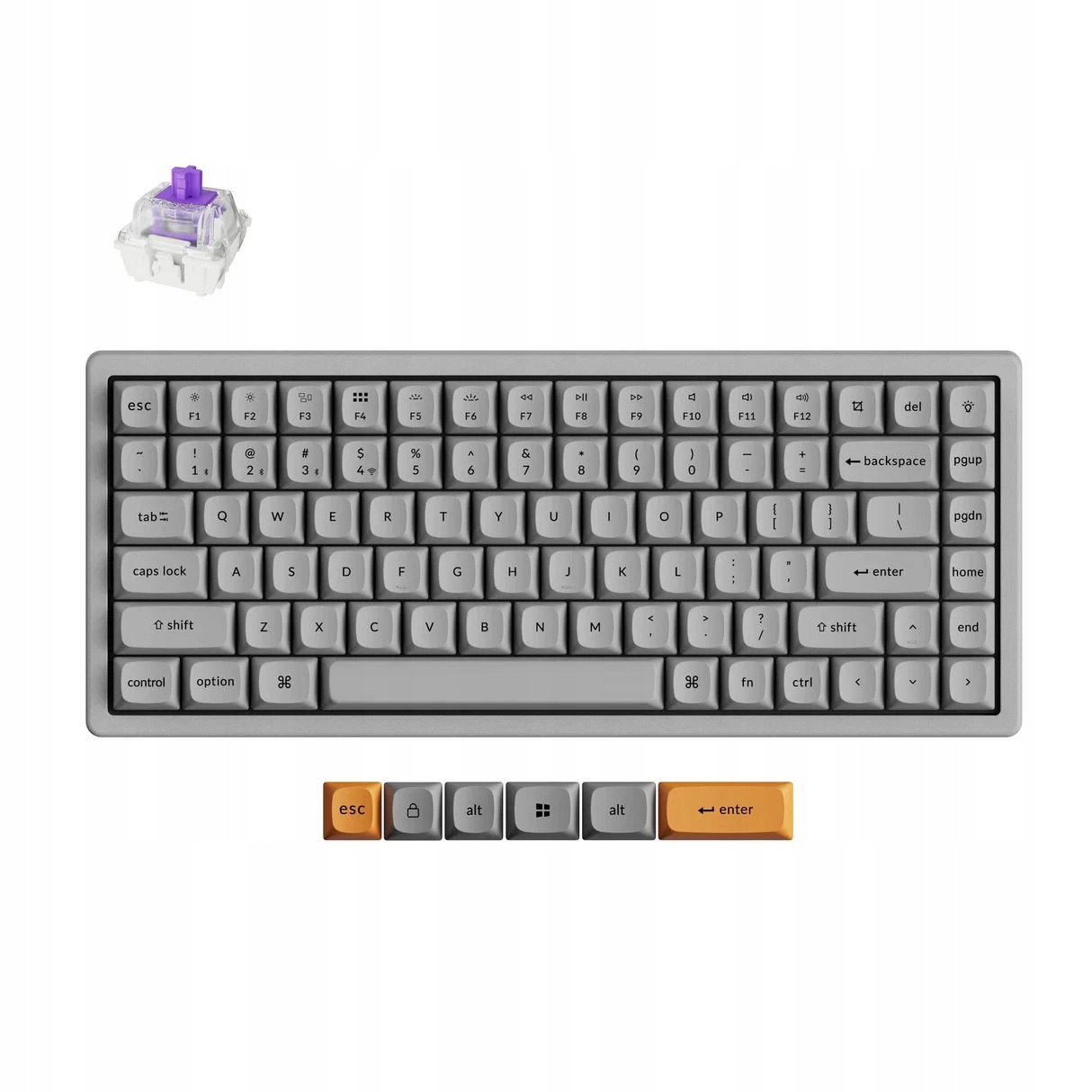 Bezdrátová magnetická klávesnice Keychron K2 He Betonová Nebula Switch