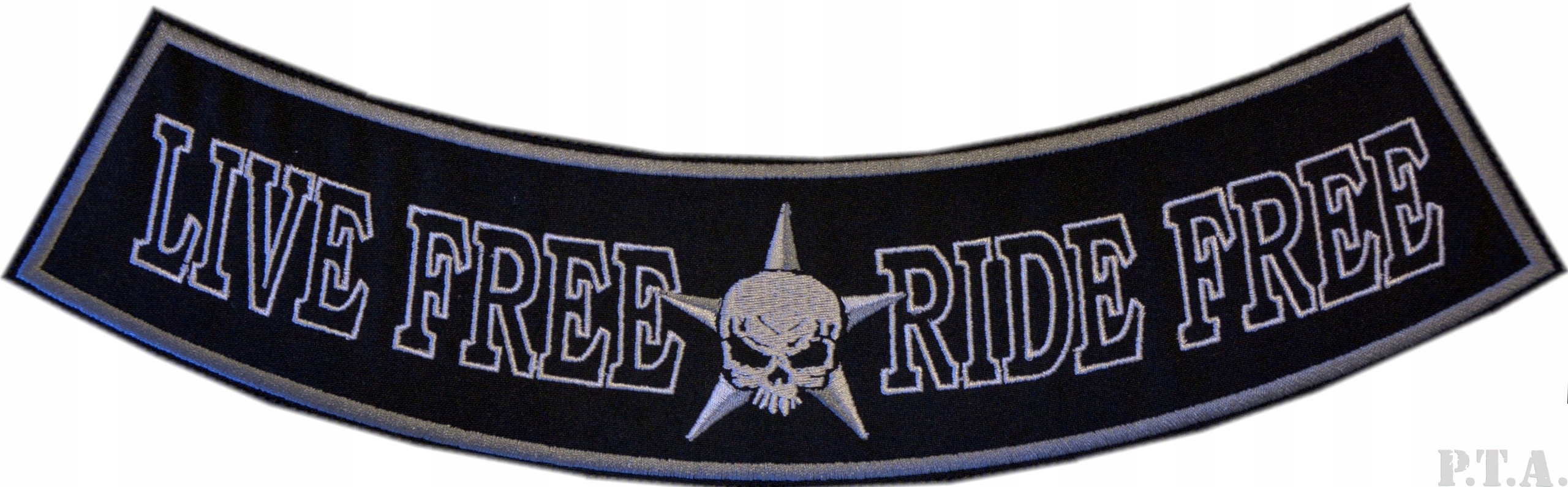 Live Free Ride Free Rocker Szarfa Dół - Naszywka motocyklowa termo XL