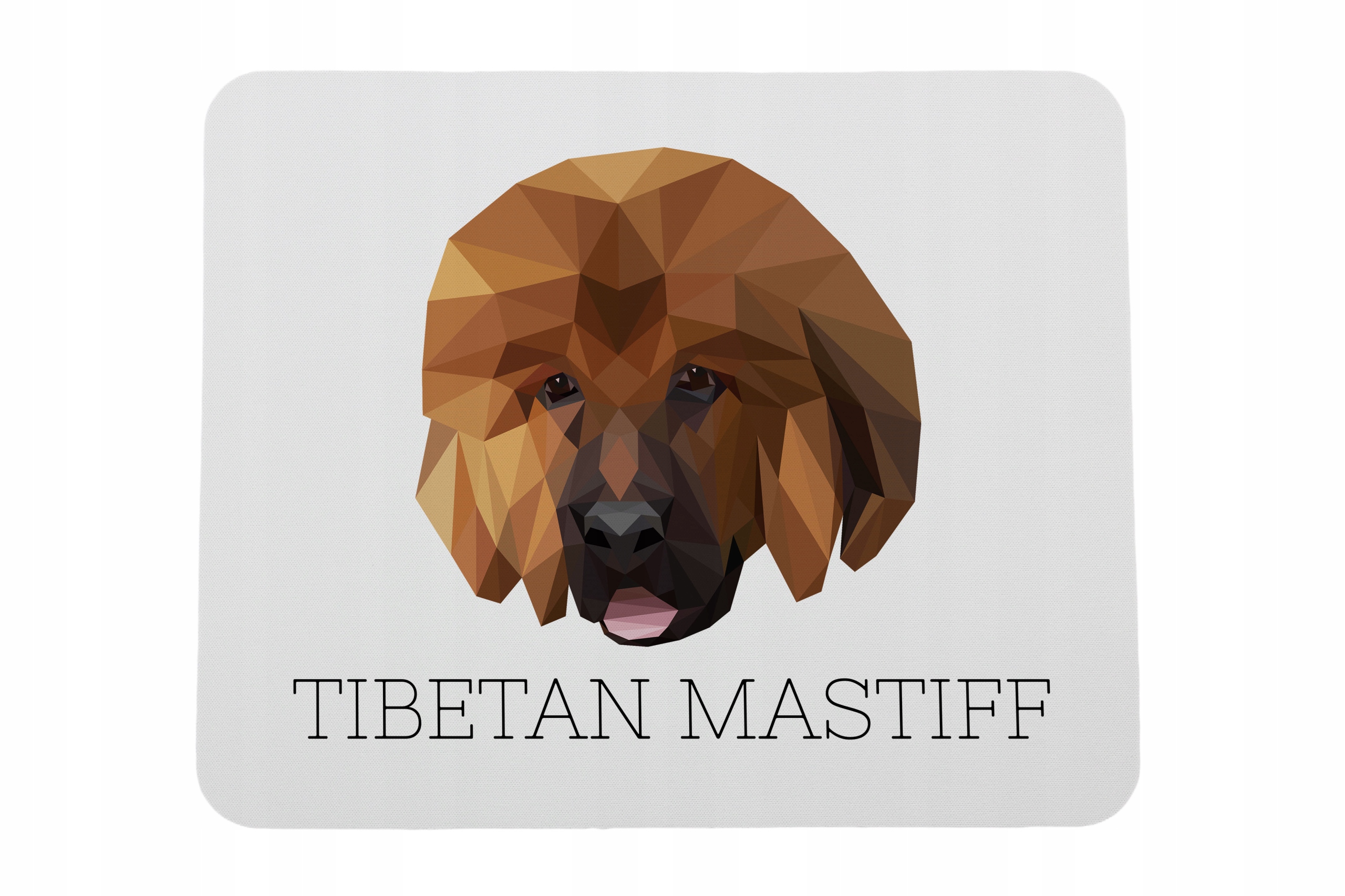 Mastif tybetański, Dog tybetański -geometryczna podkładka ze zdjęciem i nap