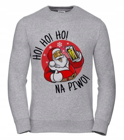 Pánská Mikina Ho Ho Ho na pivo! M Šedá Dárek k Vánocům pro něj, chlapa, muže
