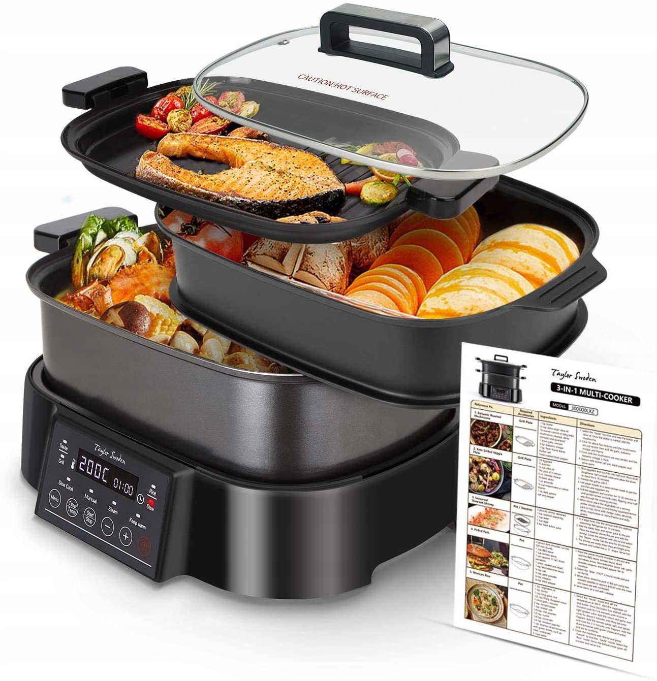 

Elektryczny Garnek 3w1 Wolnowar Parowar Grill 6l