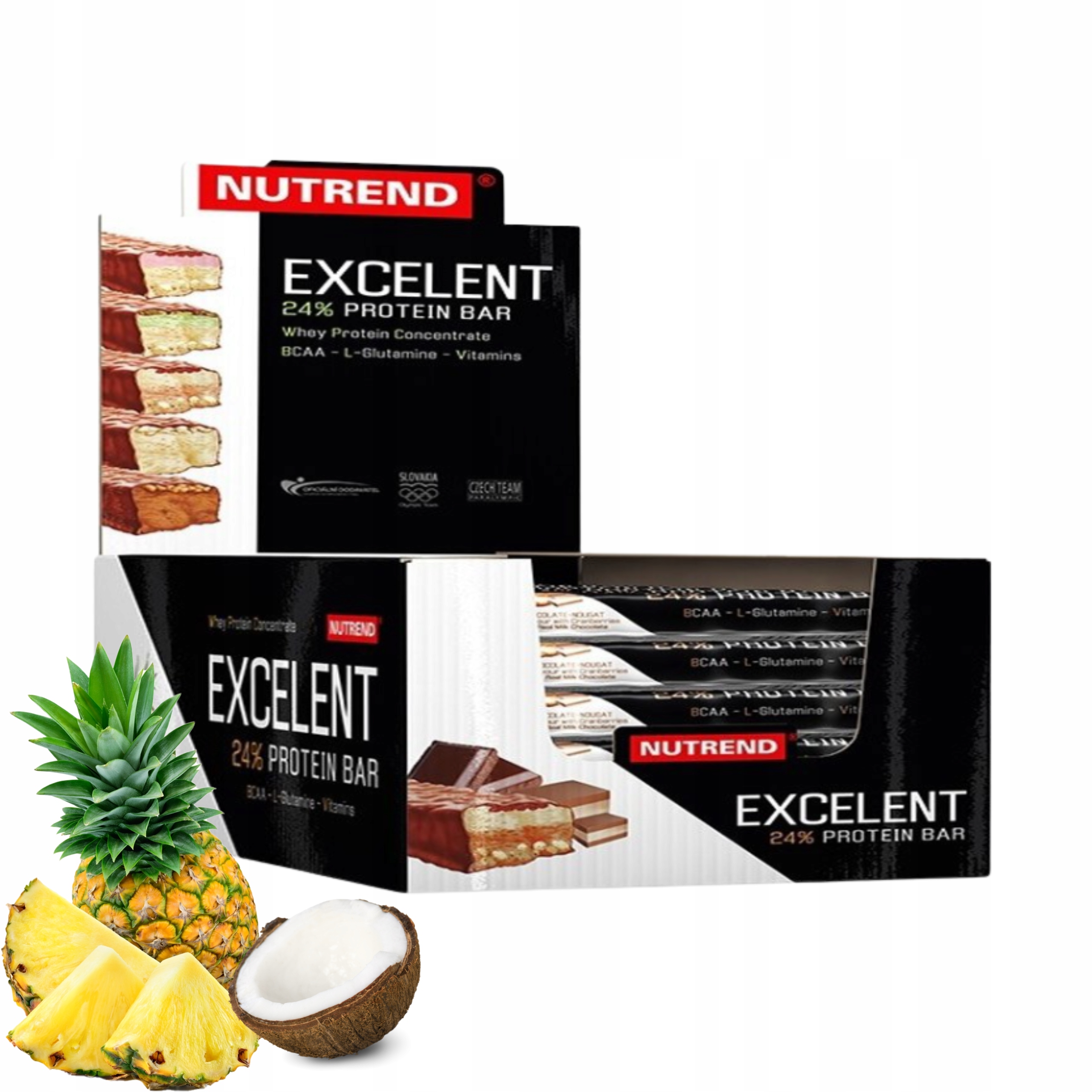 Proteinová Tyčinka Nutrend Proteinová tyčinka 18ks Ananas Kokos Doplněk Stravy 27% 85 g
