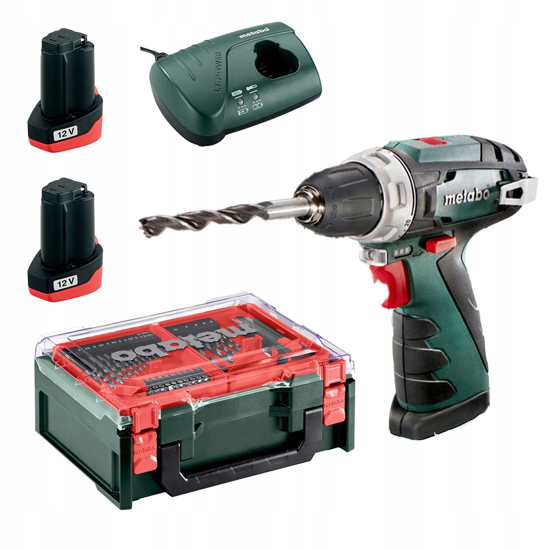 Wiertarko-wkrętarka Metabo 600080710 PowerMaxx Bs Basic Set 12V 2x2Ah 41el.