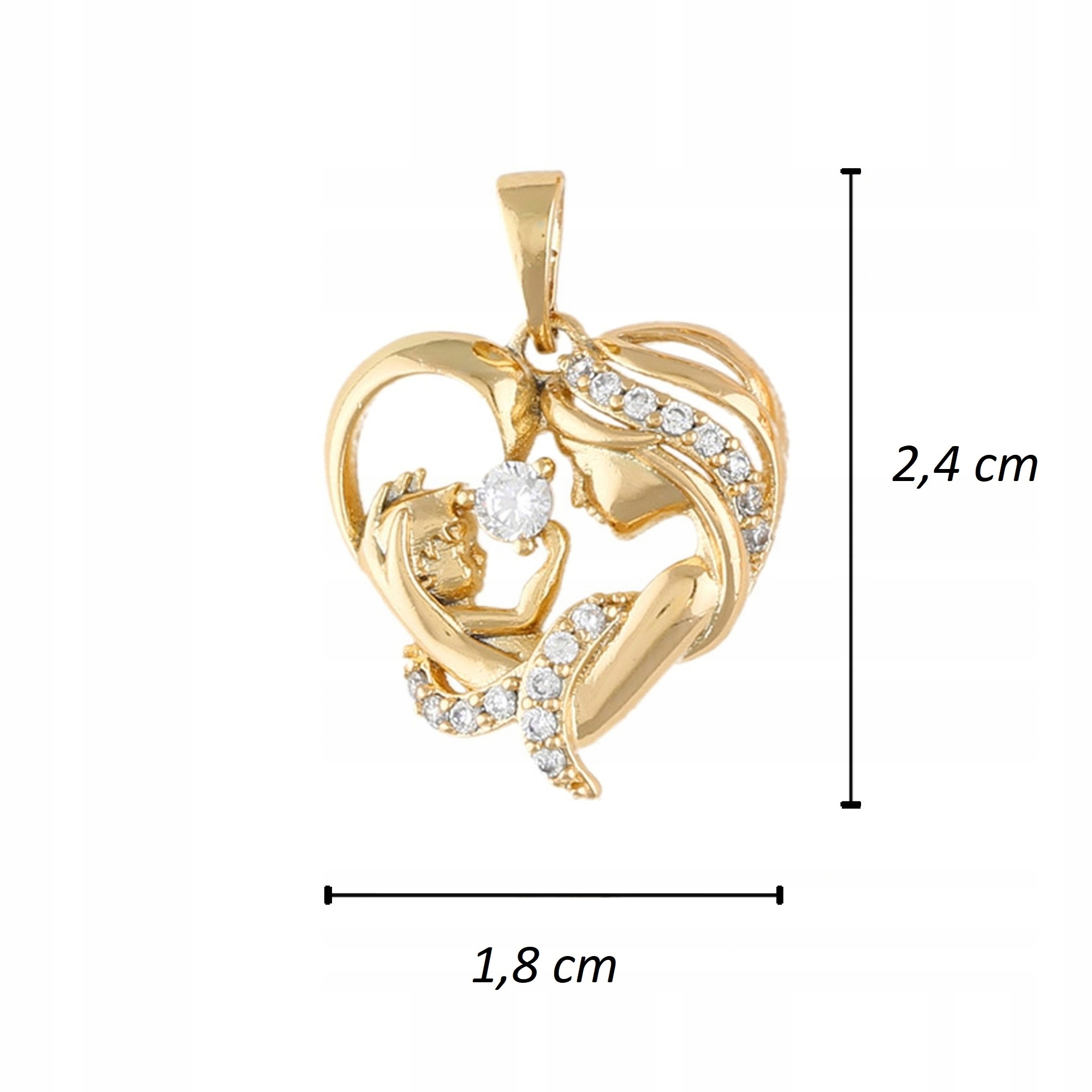 ZŁOTA ZAWIESZKA MATKA Z DZIECIĄTKIEM W SERCEU 18K Kod producenta GHKZAW