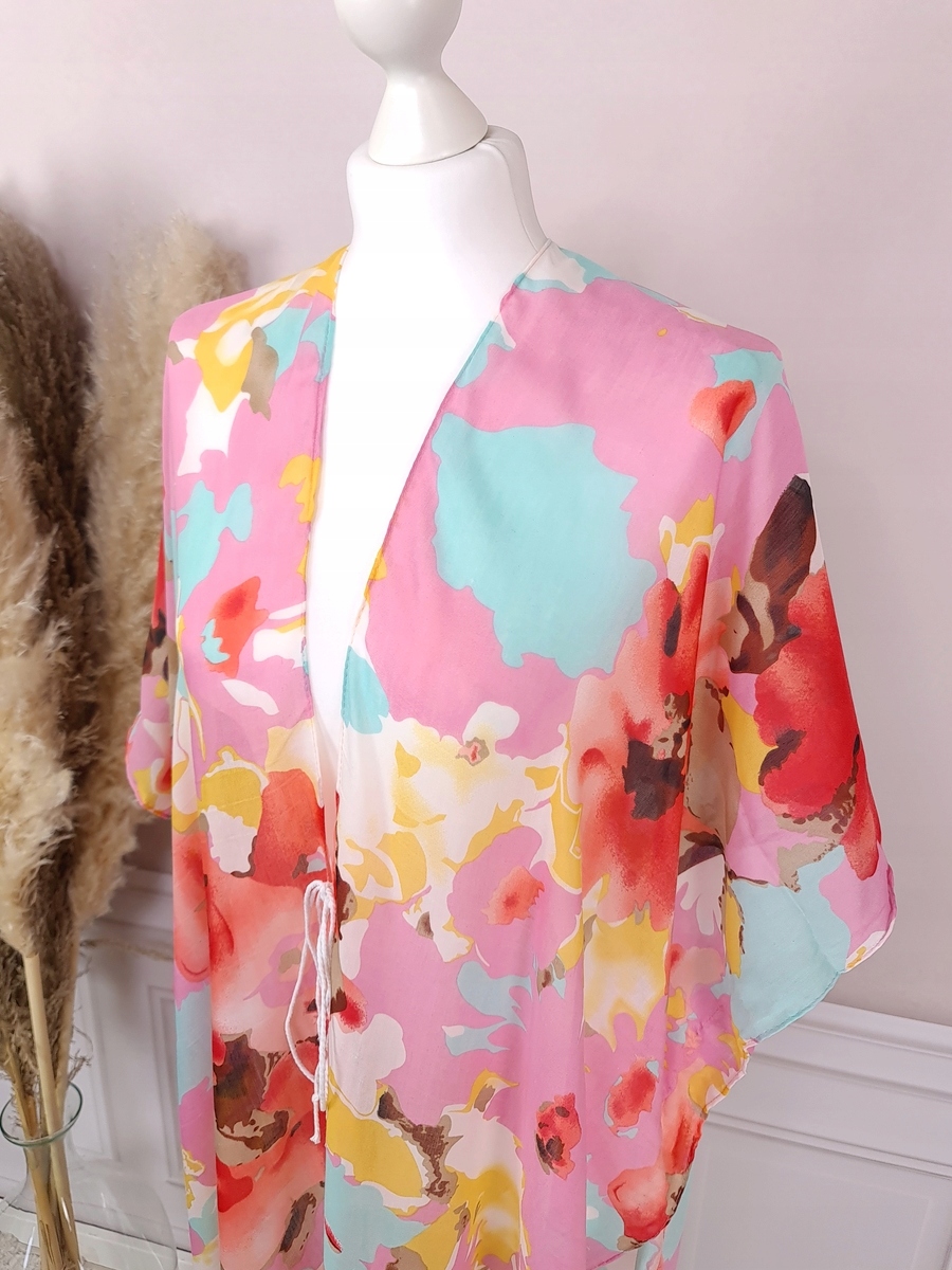 PAREO CHUSTA PLAŻOWA FRĘDZLE TUNIKA MODNE WZORY Materiał dominujący wiskoza