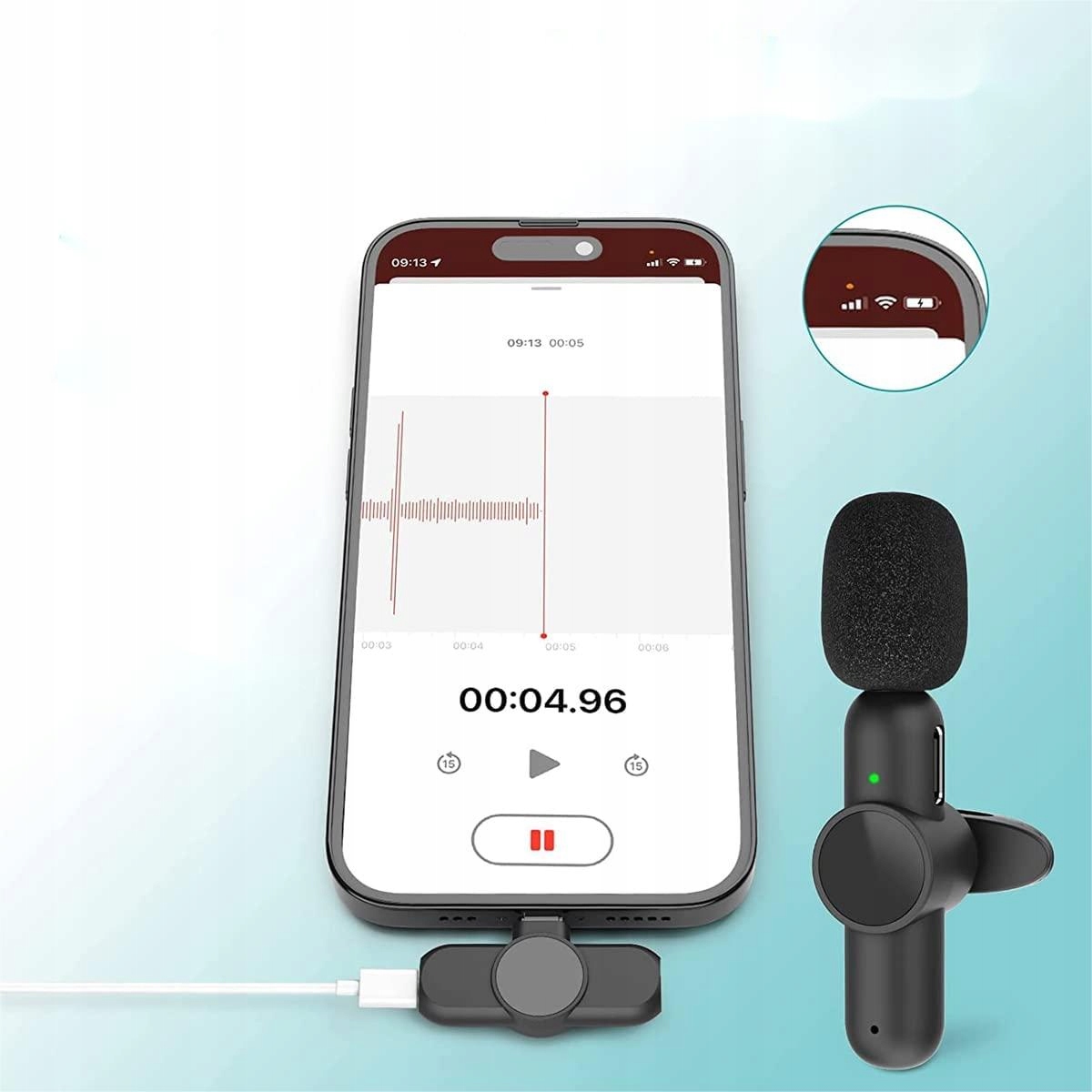 BEZPRZEWODOWY 2X MIKROFON KRAWATOWY DLA IOS IPHONE Kod producenta i76ri