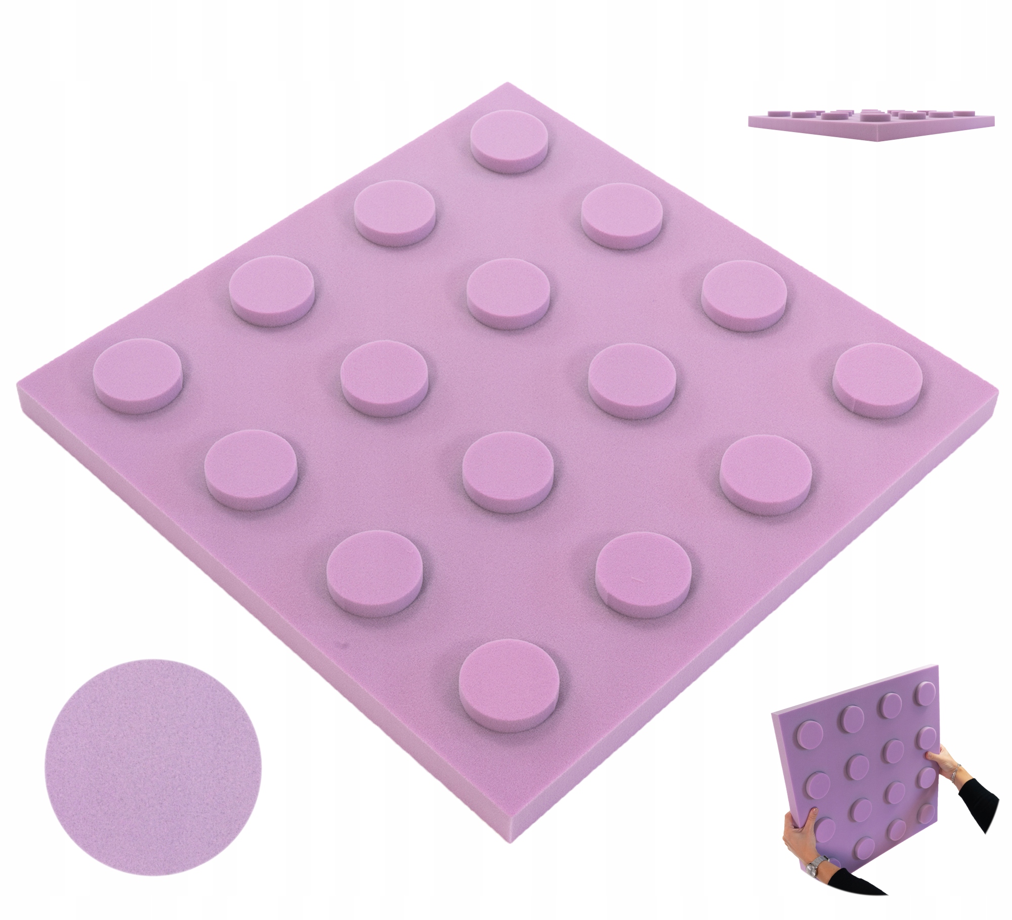 Klocek akustický panel Decor měkká pěna na zeď 50x50 gr. 4cm atesty