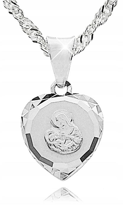 SREBRNY ŁAŃCUSZEK I MEDALIK KOMUNIA CHRZEST PIĘKNY