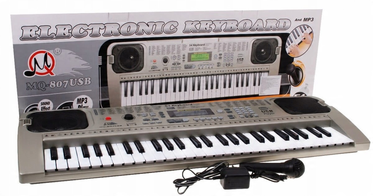 

Keyboard Organy Usb z zasilaczem mikrofonem MQ-807