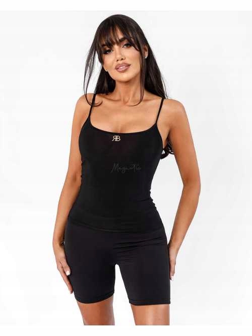 B253 Dámský top/bluzka Ricco&Bella na ramínkách Flexy Černá Xs