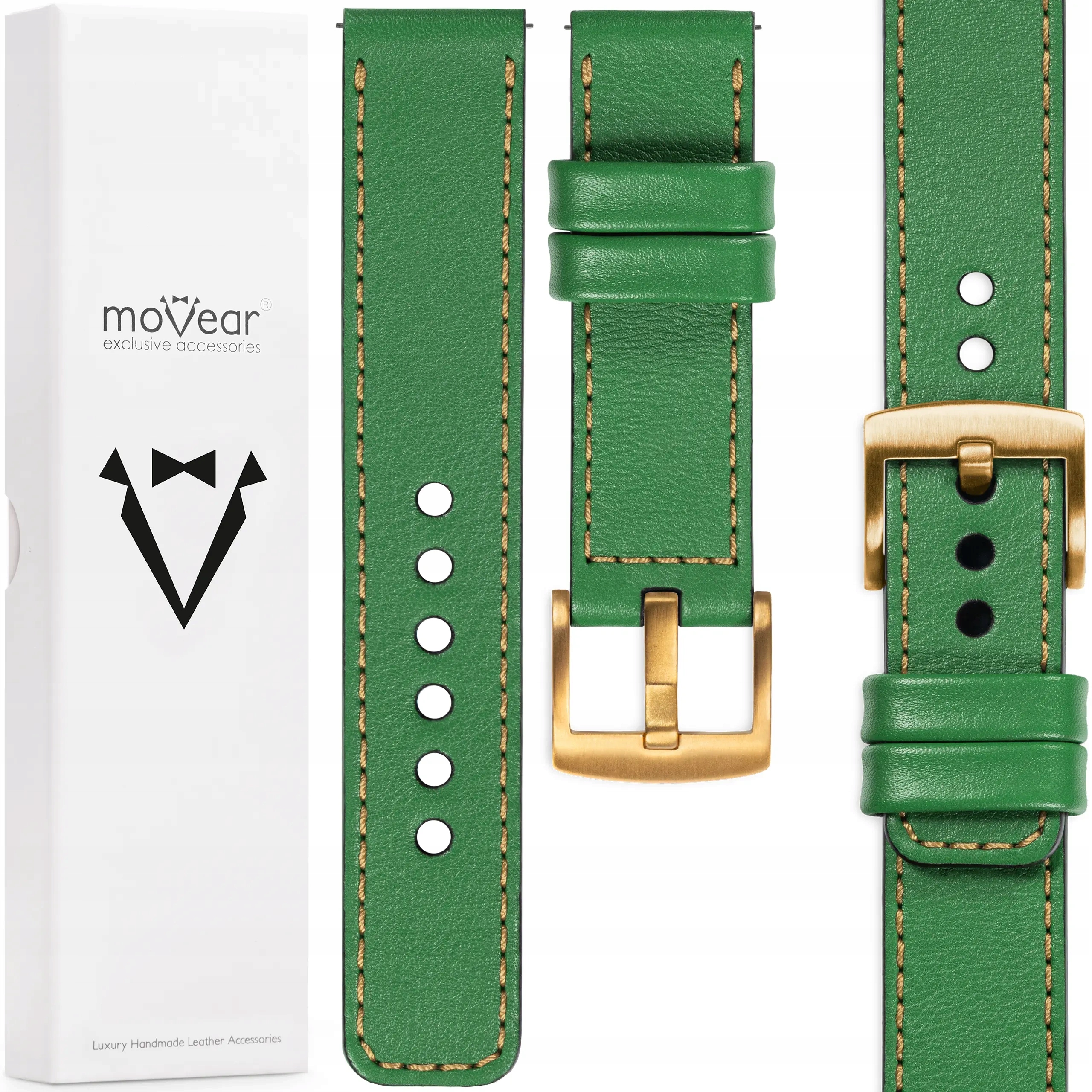 Exkluzivní řemínek 22 mm pro prémiové hodinky Polský Movear, kožený
