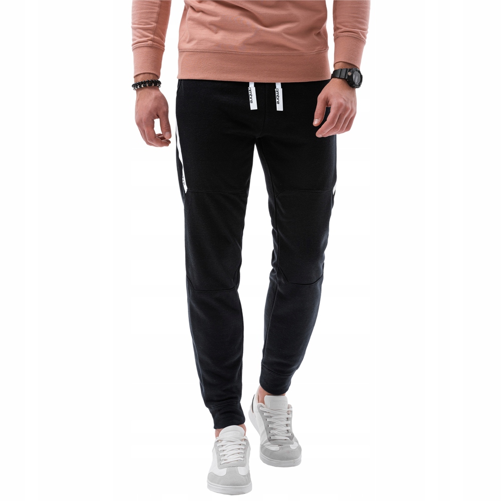 

Spodnie męskie dresowe joggery P919 czarne XL
