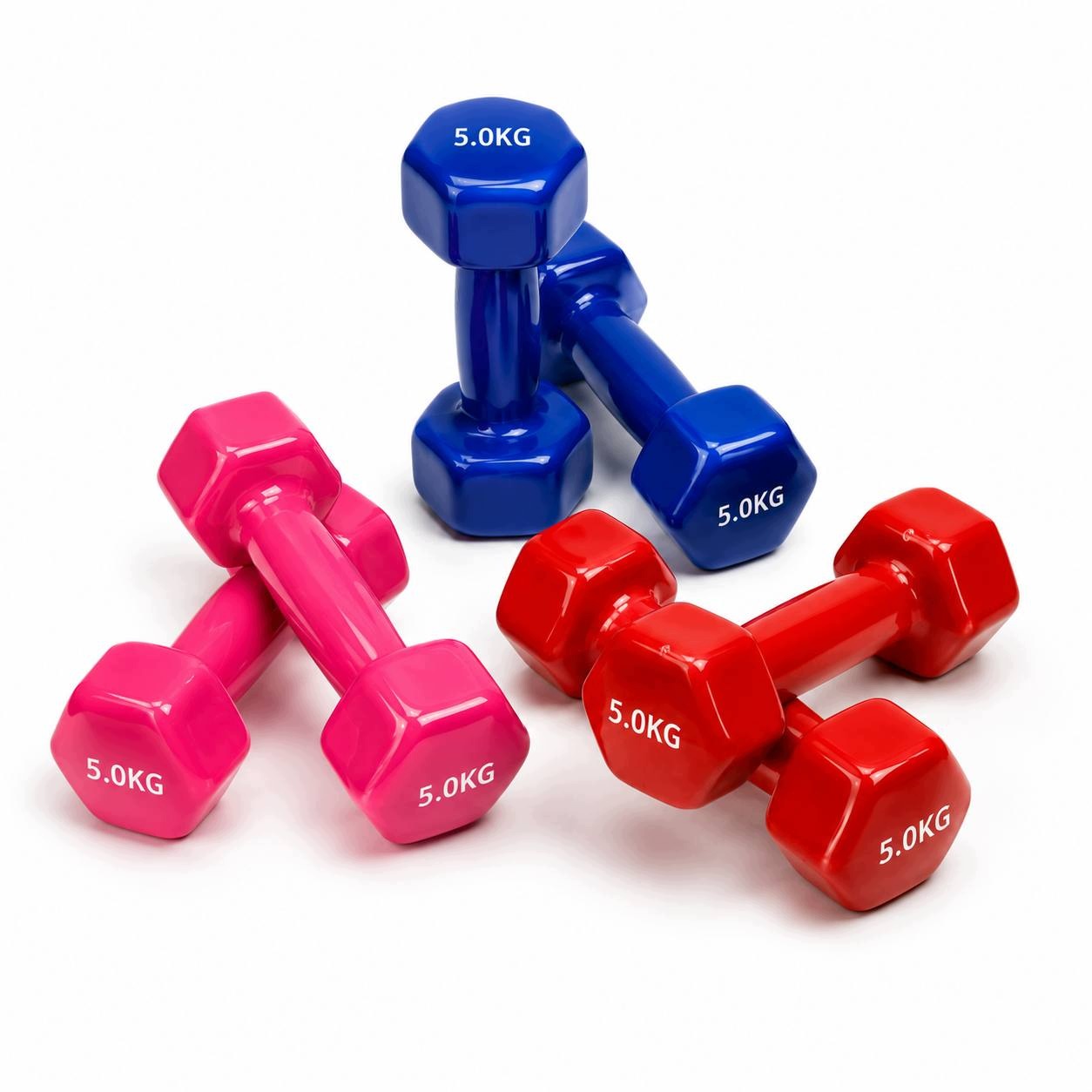 Vinylové činky 2x5 kg Sada pro cvičení Fitness Trénink Domov a posilovna