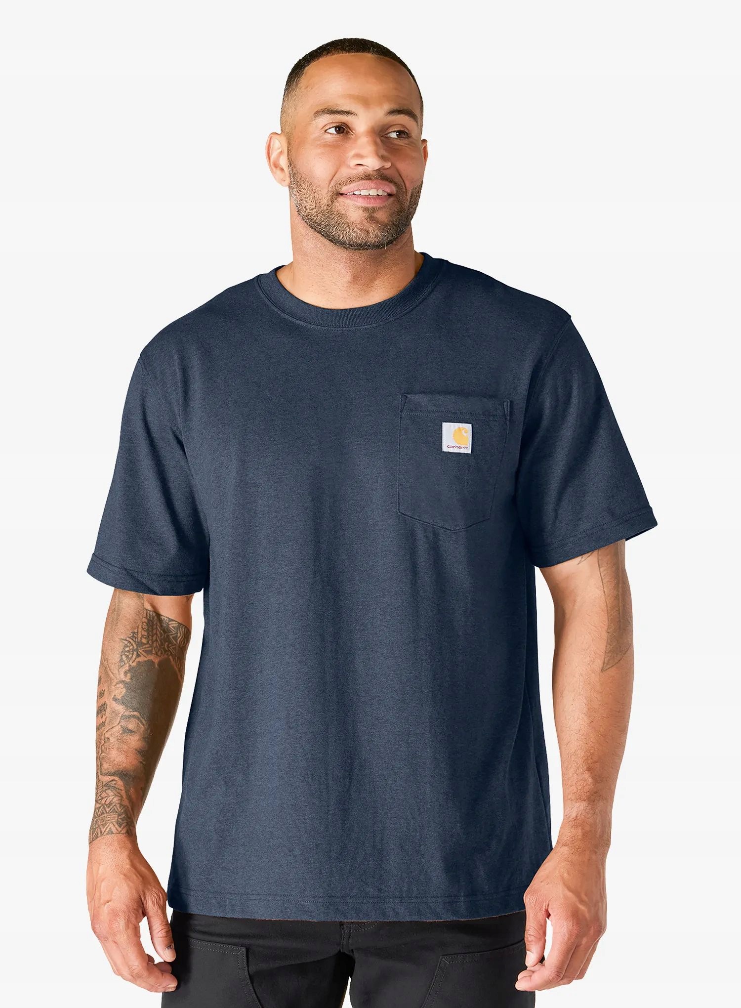Tričko bavlněné Carhartt Dearborn Relaxed Pocket T-Shirt navy M