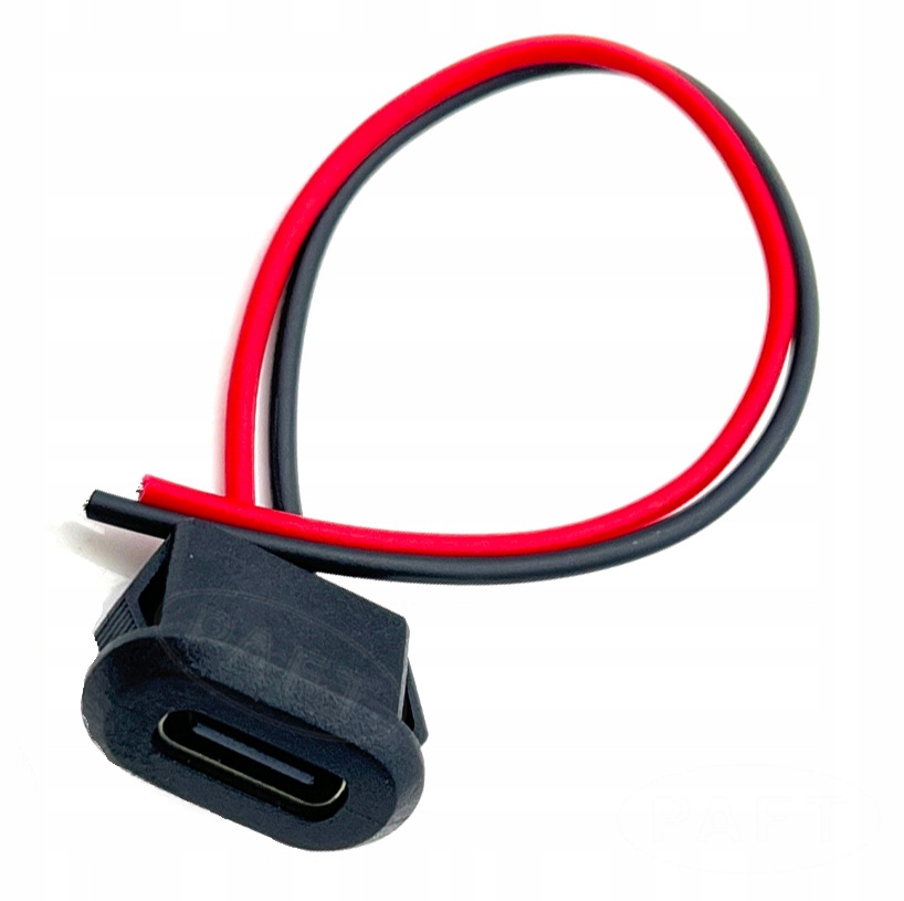 Gniazdo USB C panelowe tablicowe czarne 2pin