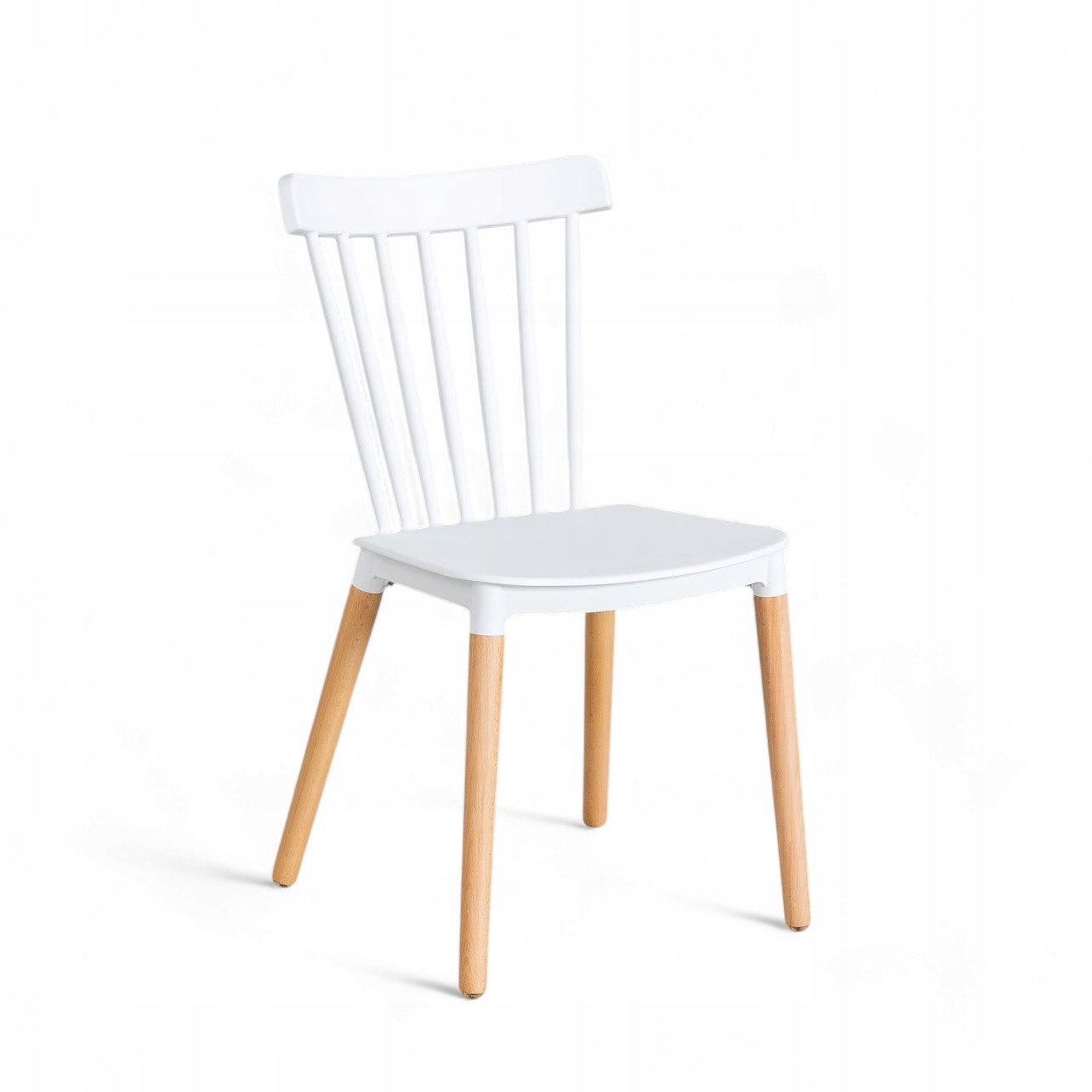 Krzesło Skandynawskie Kuchenne Białe Ażurowe do Salonu Balkonowe Ogrodowe