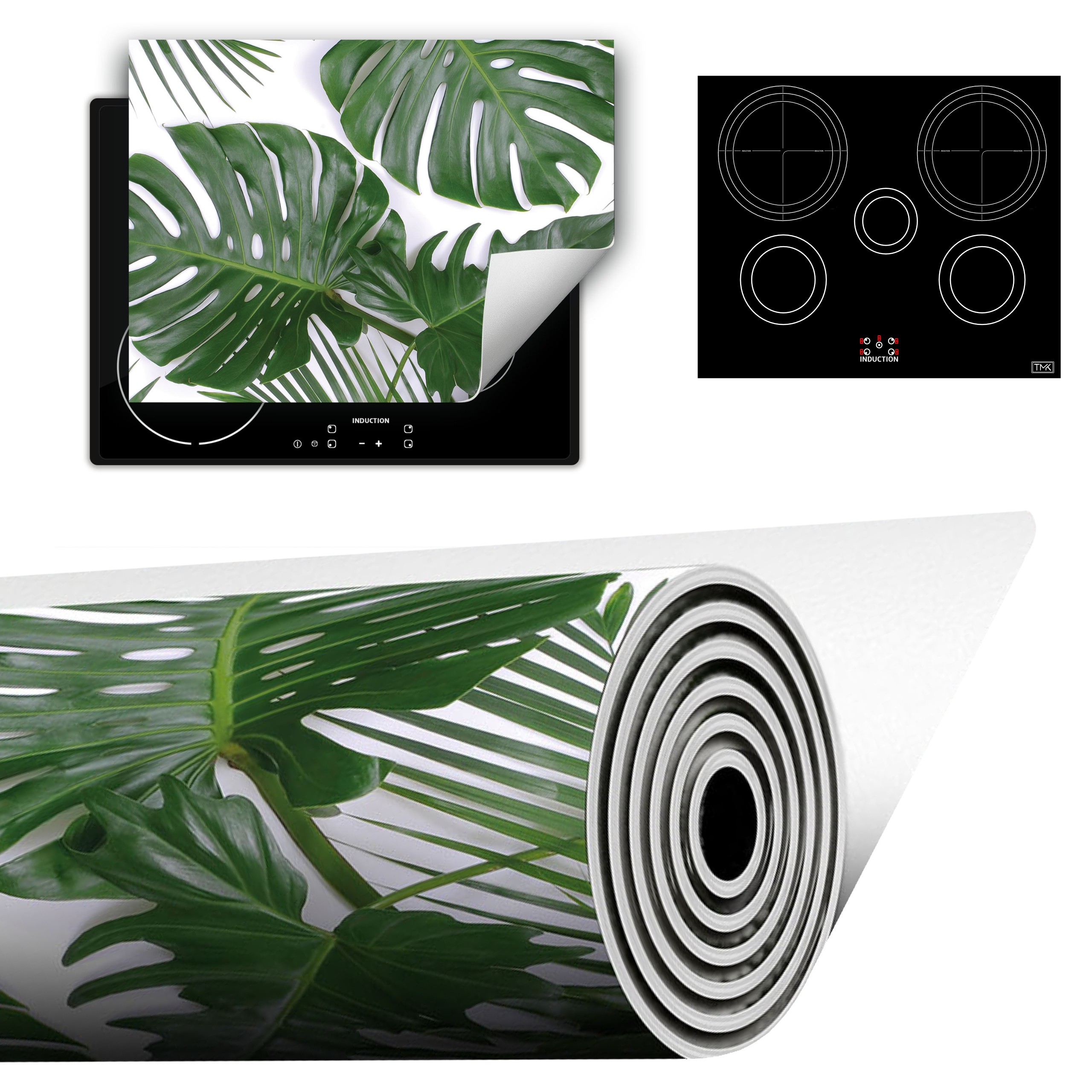 Vinylová Podložka Do Kuchyně Více Místa 70x52 zelená Monstera