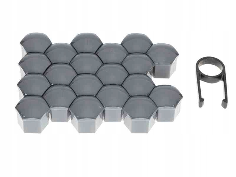 NASADKI NAKŁADKI NA ŚRUBY DO KÓŁ 19MM SZARE GRAFIT 20SZT