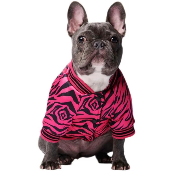 Levně Sametová bomber mikina pro psa Pink Zebra Růžová L