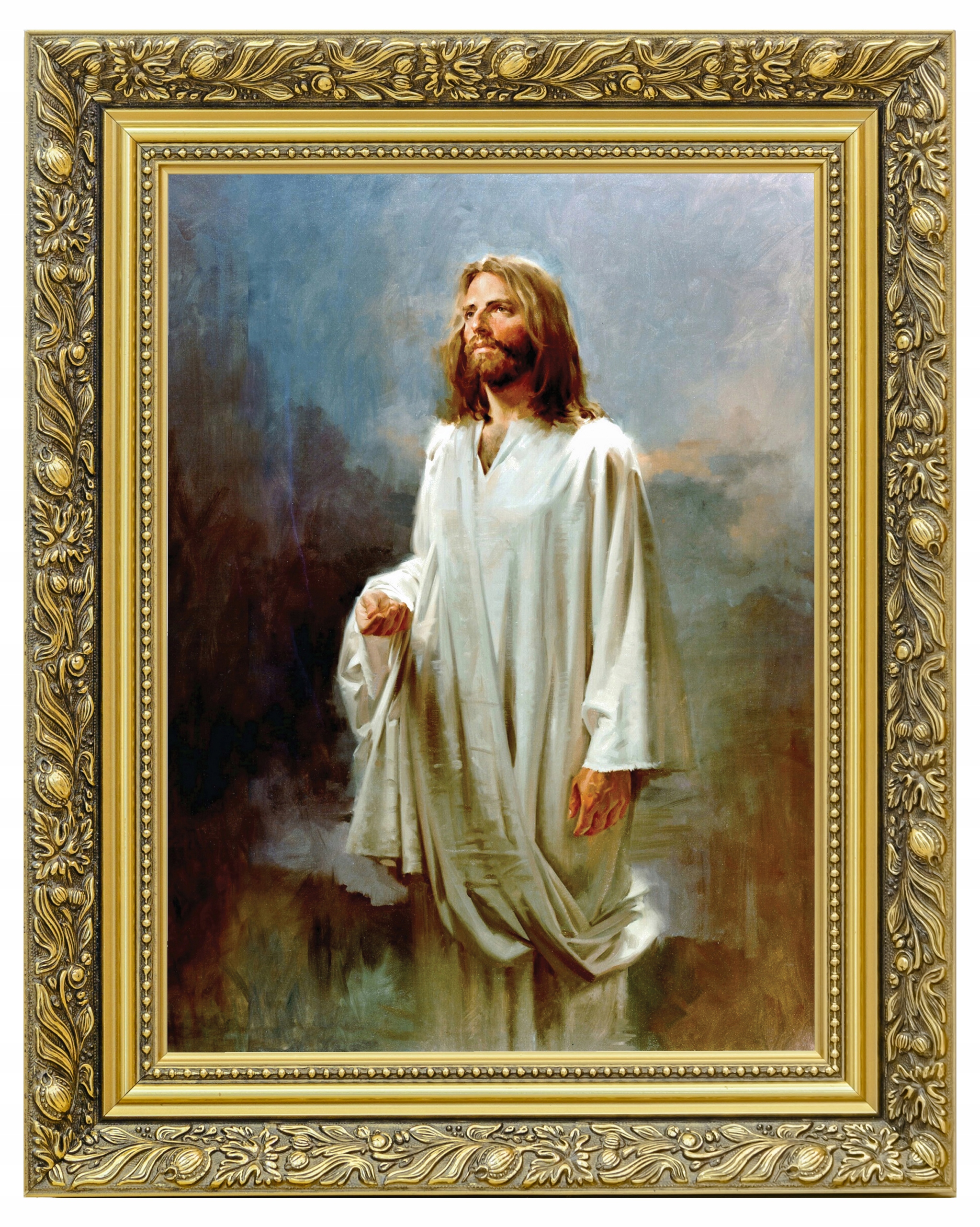 JEZUS CHRYSTUS OBRAZ NA PŁÓTNIE W RAMIE ZDOBIONEJ CANVAS 40x50