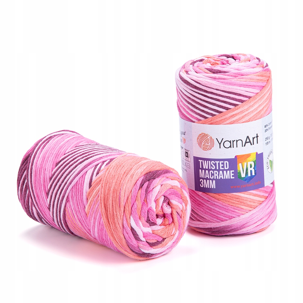 Yarnart Twisted Macrame 3mm VR sznurek ombre 911 13860876973 Allegro.pl