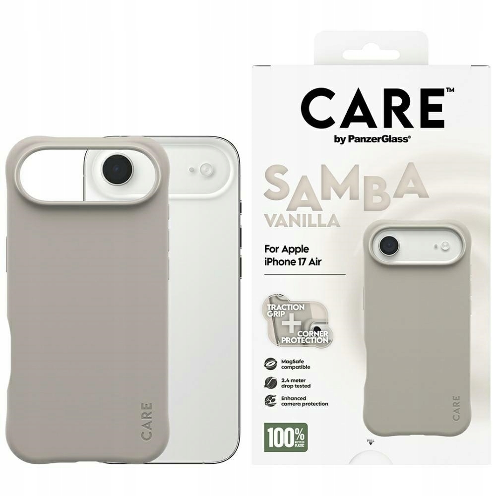Pouzdro Care by PanzerGlass Fashionable Samba MagSafe pro iPhone Air, vanilkové