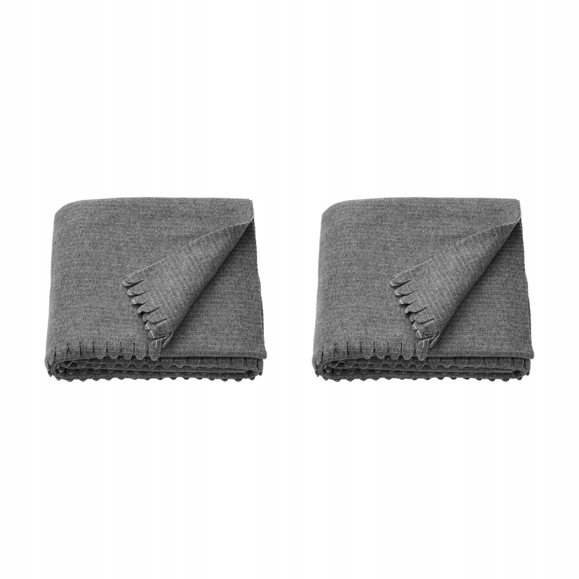 2 ks Přehoz šedý 150 x 210 cm fleecový Tjarblomster