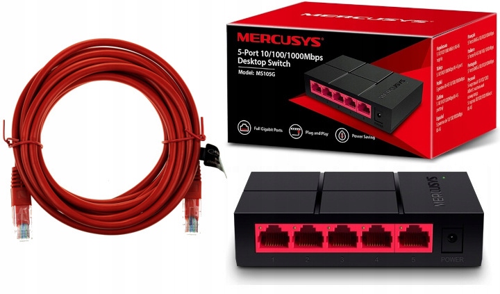 

Switch Mercusys Rozdzielacz Lan Gigabit Kabel