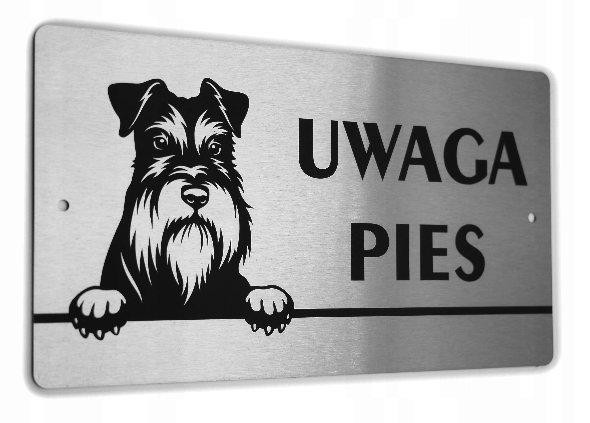 

Tabliczka Inox Uwaga Pies Sznaucer