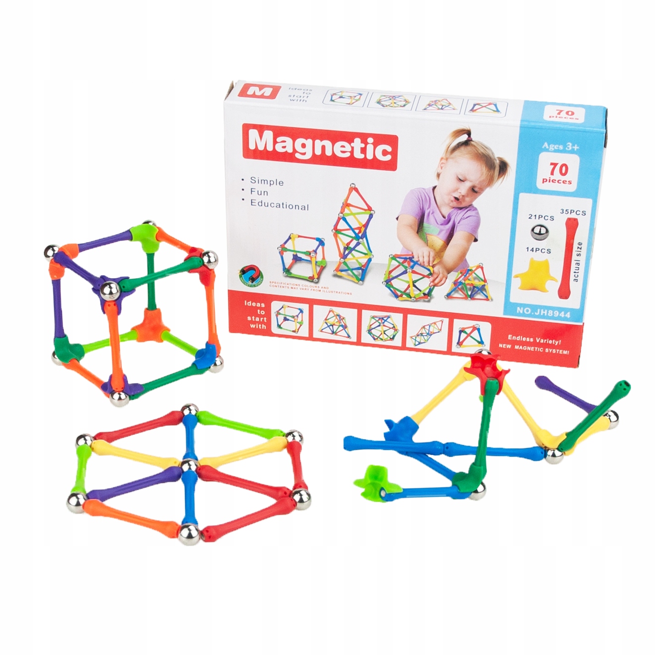 

Klocki Magnetyczne Konstrukcyjne Edukacyjne 70 el