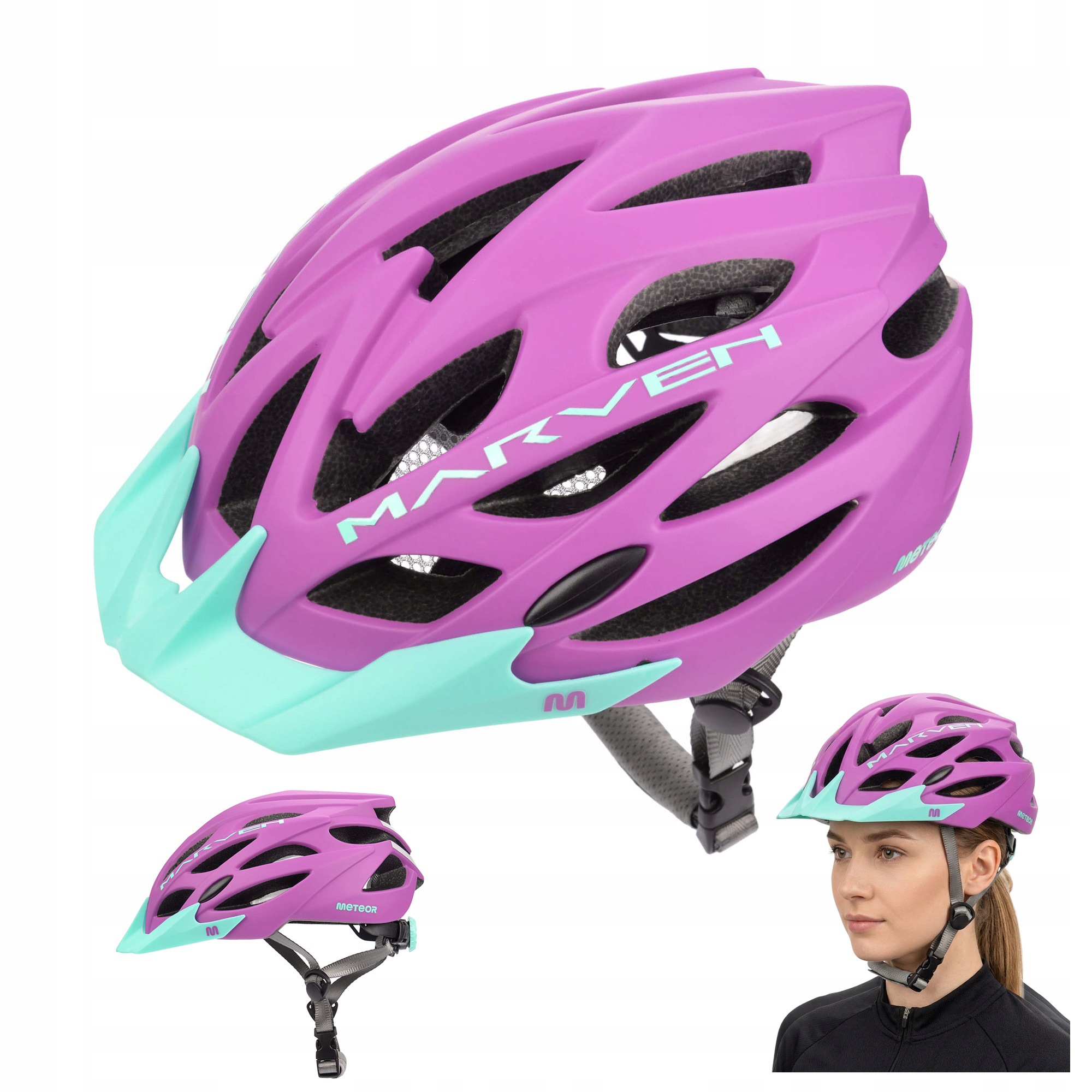 Lehká nastavitelná cyklistická přilba na kolo s kšiltem Meteor Marven S 52-56 cm