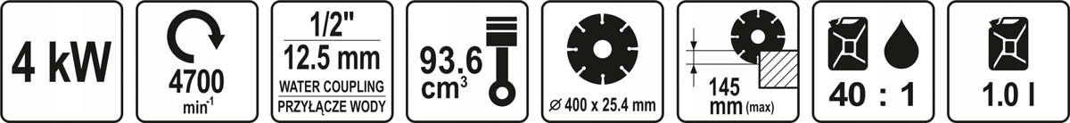 PRZECINARKA DO BETONU I STALI, 400MM, SPALIN 5,5KM EAN (GTIN) 5906083033933