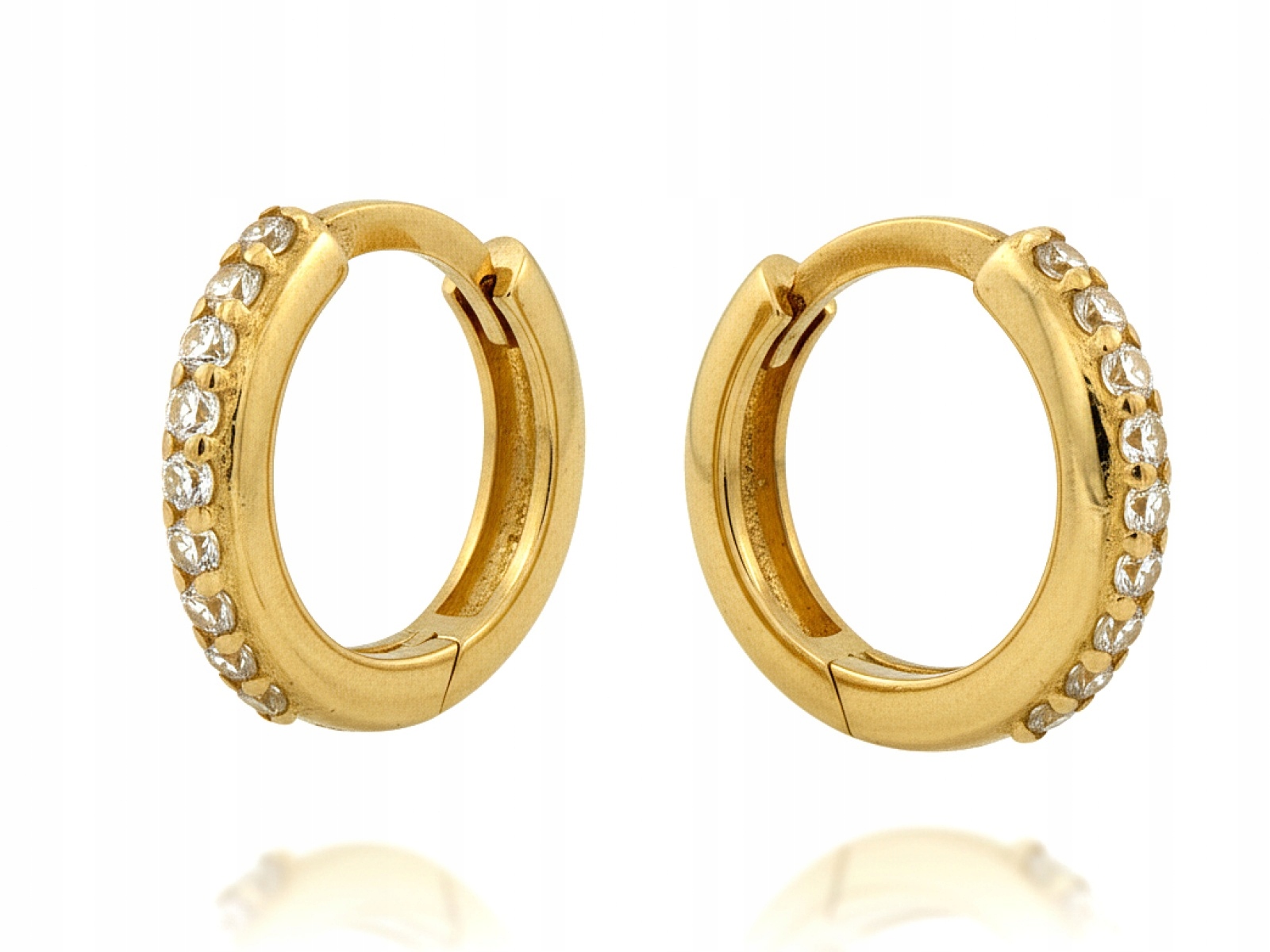 Náušnice Zlaté Kolíčky 585 11 mm se zirkony na anglickém zapínání