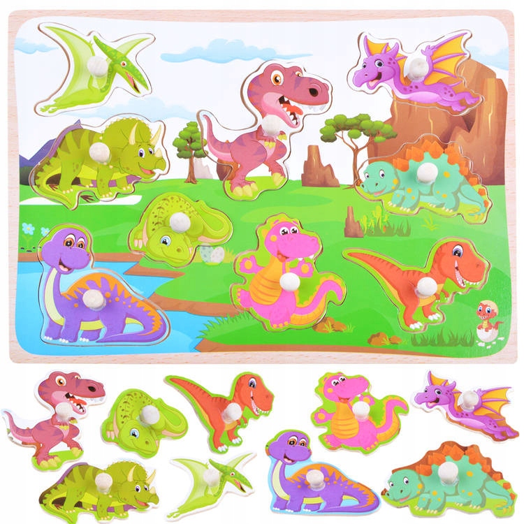 

Puzzle drewniane Dinozaury układanka 9 ele ZA3595