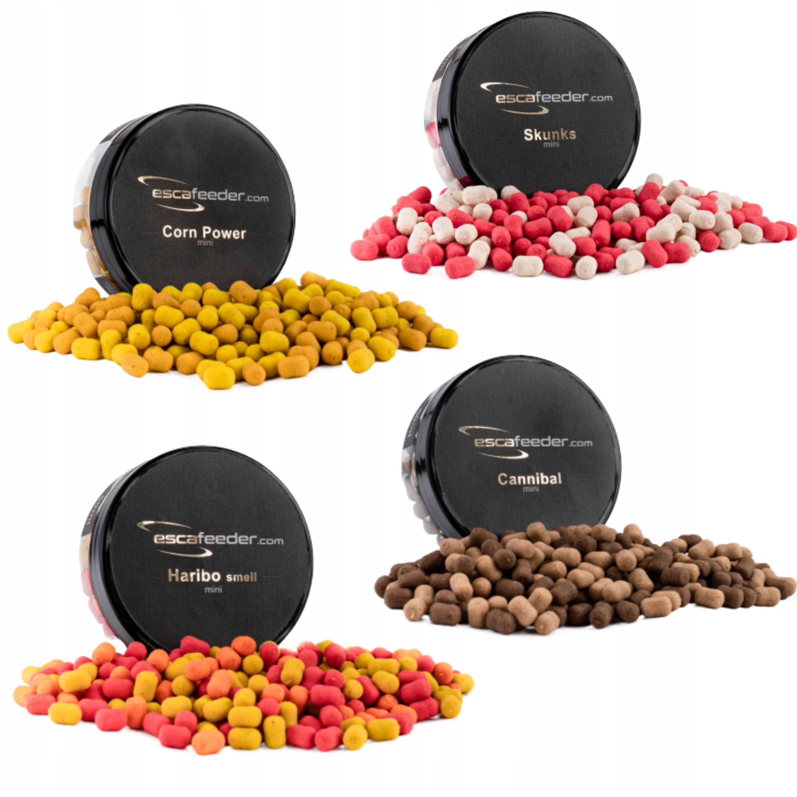 Zestaw 4x Wafters Esca Feeder Mini 6mm Haribo smell Cannibal Skunks Corn Po