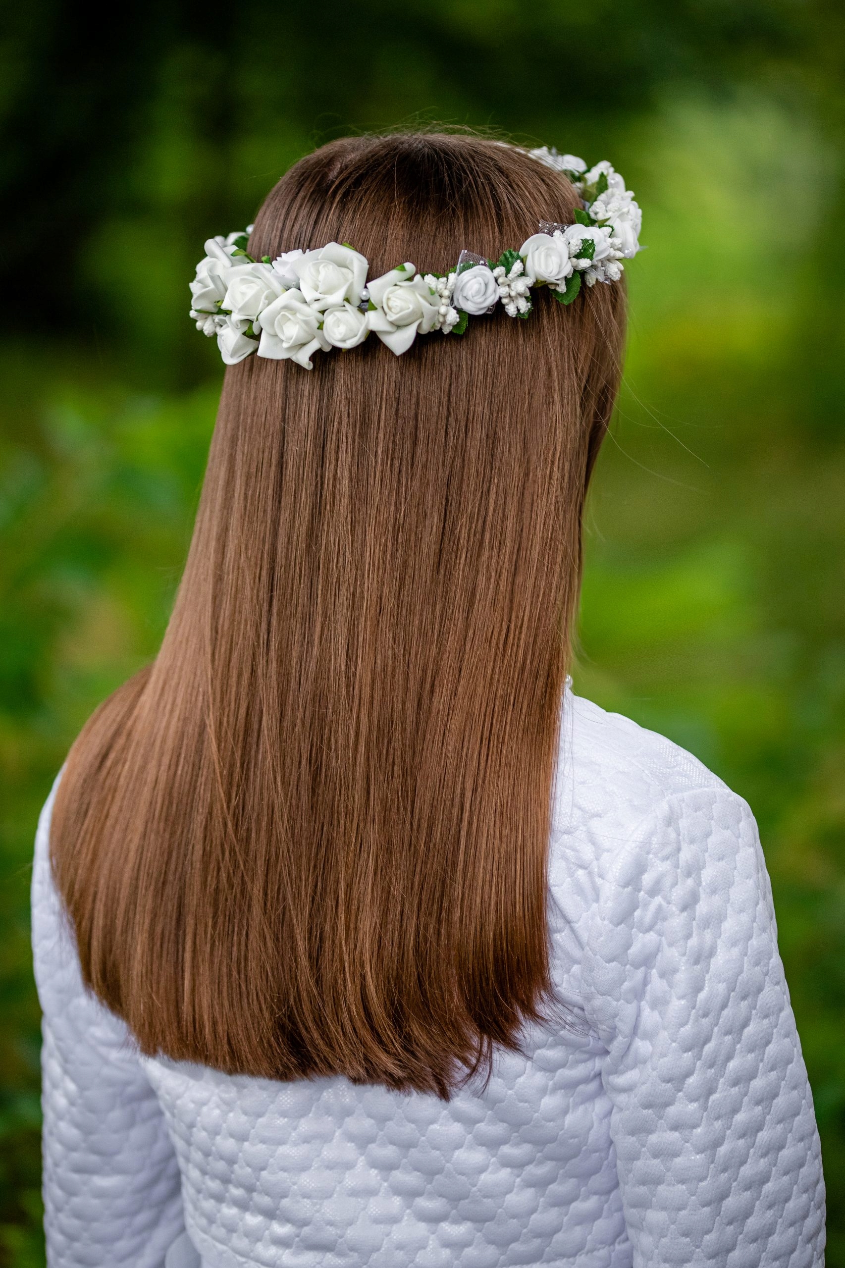 Biały wianek do komunii