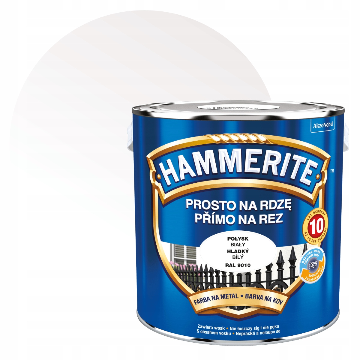 Hammerite Farba Do Metalu Na Rdzę 2,5L Biały Połysk