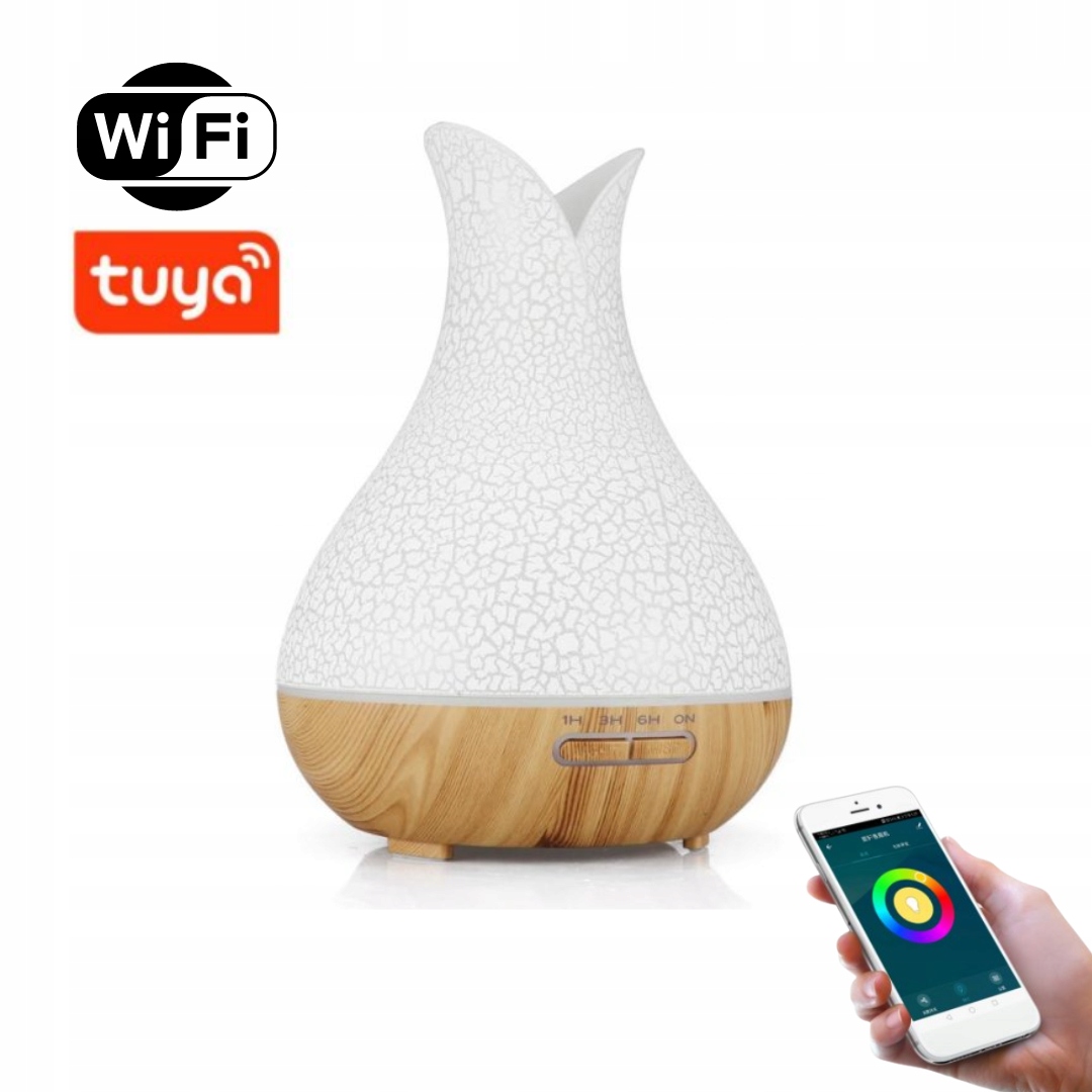 Bot Smart aroma difuzér B5 bílá a světle hnědé dřevo 400ml