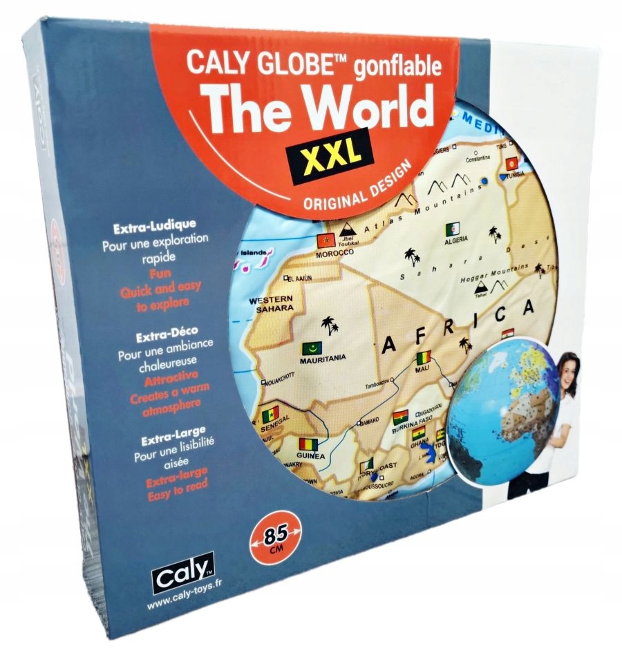 Nafukovací Globus XXL 85 CM Míč Svět Vlajky