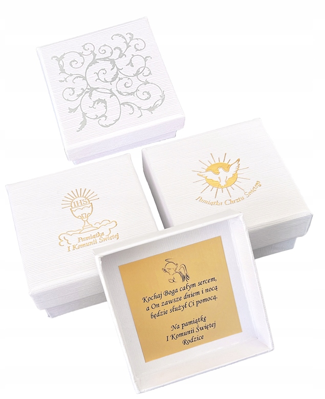 SREBRNY ŁAŃCUSZEK MEDALIK KOMUNIJNY MATKA BOSKA KOMUNIA CHRZEST SREBRO 925 Motyw serce