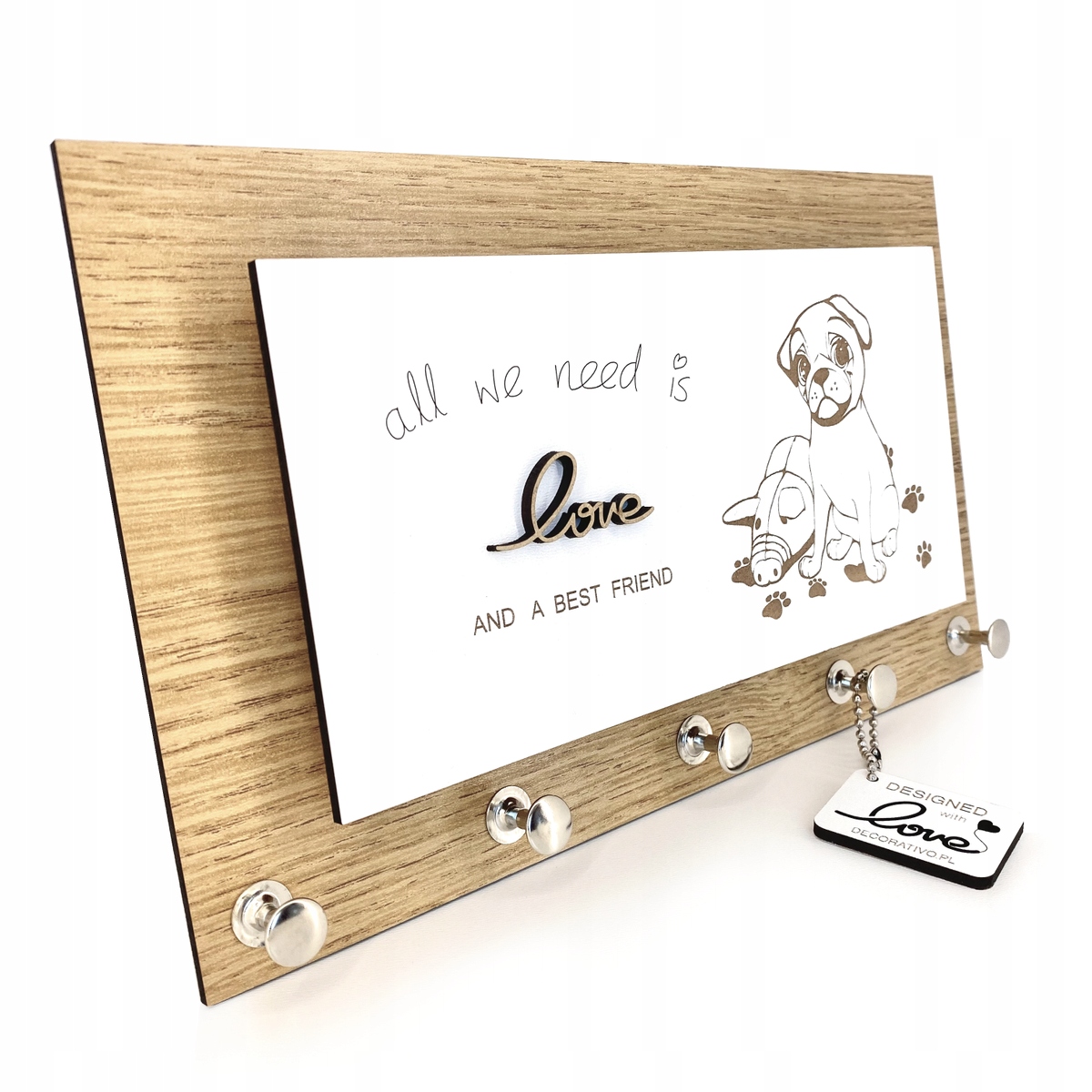 

Wieszak na klucze pies Mops best friend DECOR-007