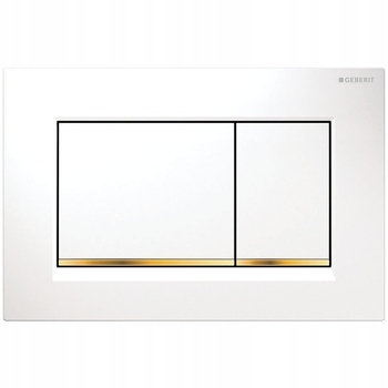 Geberit Splachovacie Tlačidlo Sigma 30, Predné, Biele-zlaté-biele