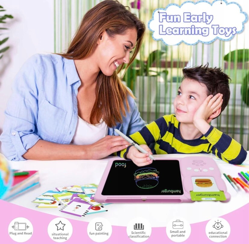 CZYTNIK KART DO NAUKI ANGIELSKIEGO SŁÓWEK TABLET 2W1 112 KART 224 SŁÓWKA Rodzaj nauka czytania